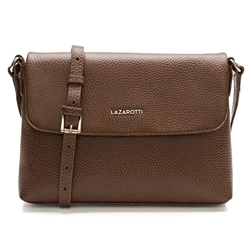 Lazarotti Bologna Leder Umhängetasche Damen | verstellbarer Schulterriemen | mittelgroße Crossbody Bag | Schultertasche 25 cm von Lazarotti