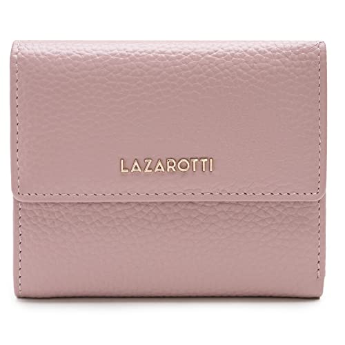 Lazarotti Bologna mittelgroße Leder Geldbörse Damen | mit Druckknopf, 8 Kartenfächer, Münzfach, RFID-Schutz | 12 x 10 x 3 cm (2 Breiten einstellbar) von Lazarotti