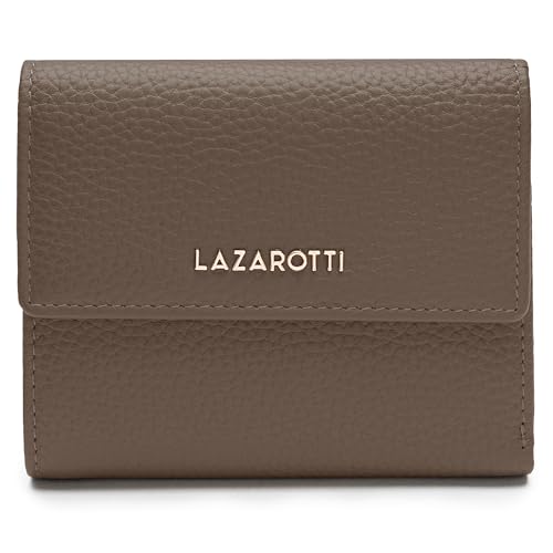 Lazarotti Bologna mittelgroße Leder Geldbörse Damen | mit Druckknopf, 8 Kartenfächer, Münzfach, RFID-Schutz | 12 x 10 x 3 cm (2 Breiten einstellbar) von Lazarotti