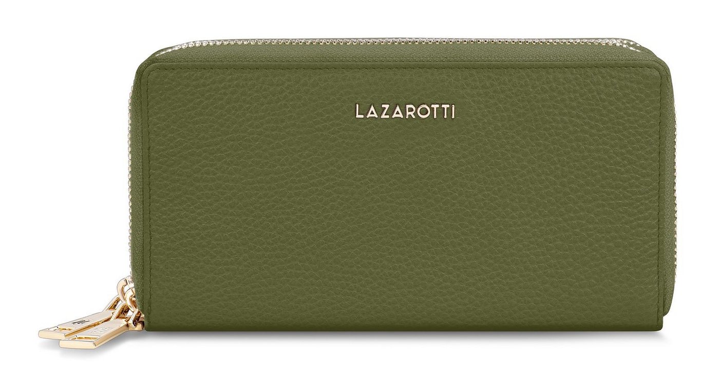 Lazarotti Geldbörse Double Zip Around Wallet, aus echtem Leder mit RFID-Blocker Schutz von Lazarotti