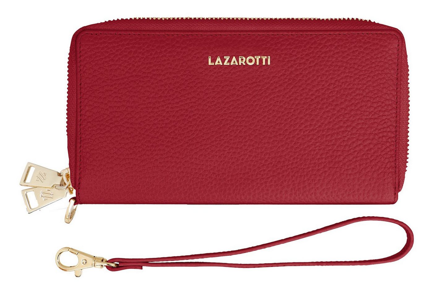 Lazarotti Geldbörse Double Zip Around Wallet, aus echtem Leder mit RFID-Blocker Schutz von Lazarotti