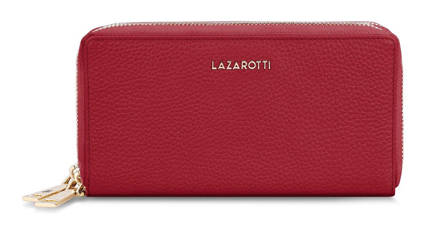 Lazarotti Geldbörse Double Zip Around Wallet, aus echtem Leder mit RFID-Blocker Schutz von Lazarotti