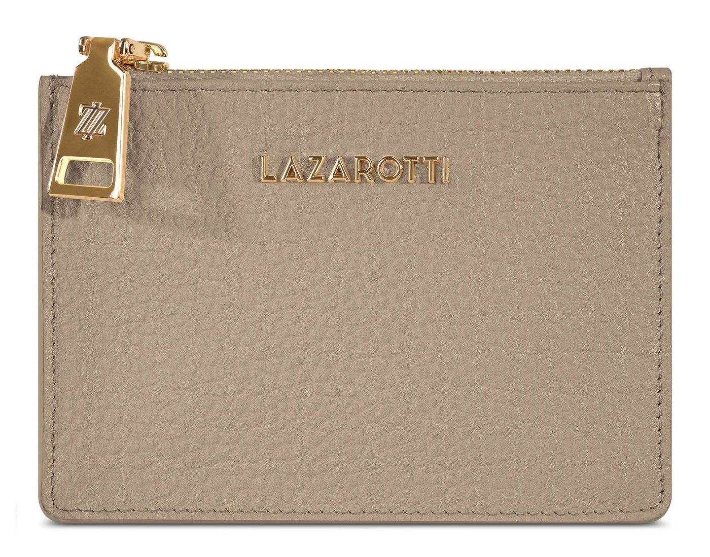 Lazarotti Kartenetui Zip Etui 4 Card Slots, aus echtem Leder mit RFID-Blocker Schutz von Lazarotti