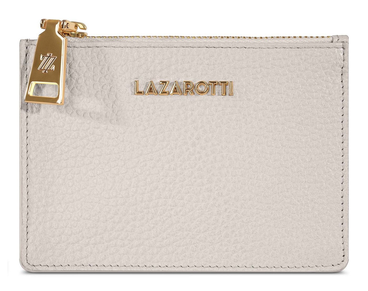 Lazarotti Kartenetui Zip Etui 4 Card Slots, aus echtem Leder mit RFID-Blocker Schutz von Lazarotti