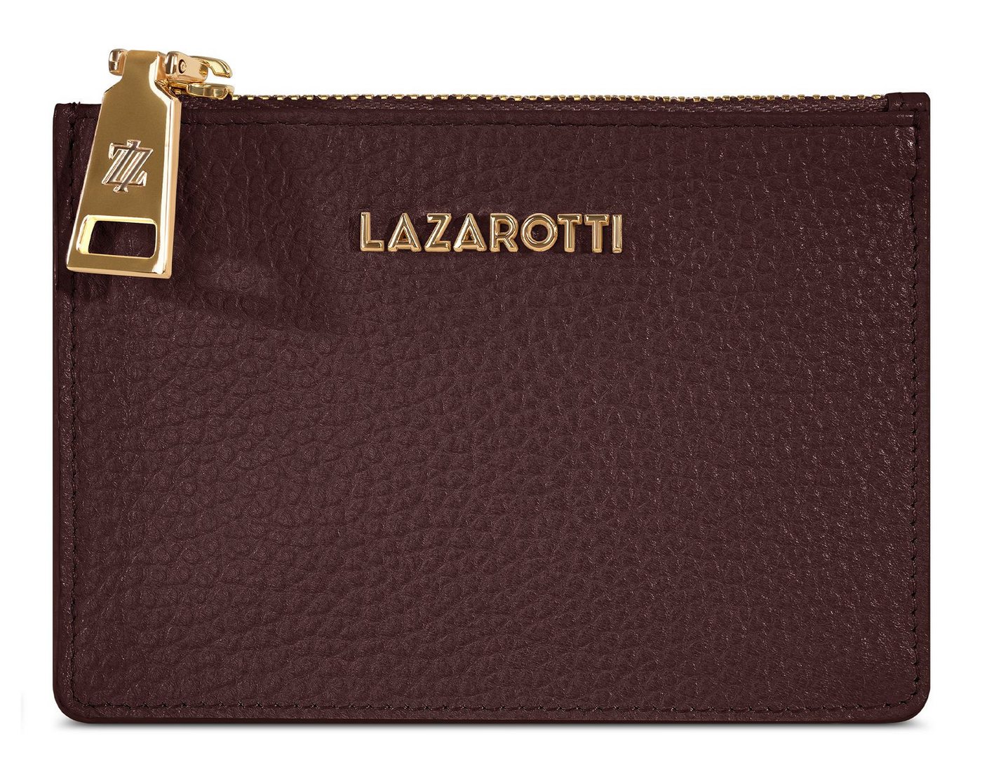 Lazarotti Kartenetui Zip Etui 4 Card Slots, aus echtem Leder mit RFID-Blocker Schutz von Lazarotti