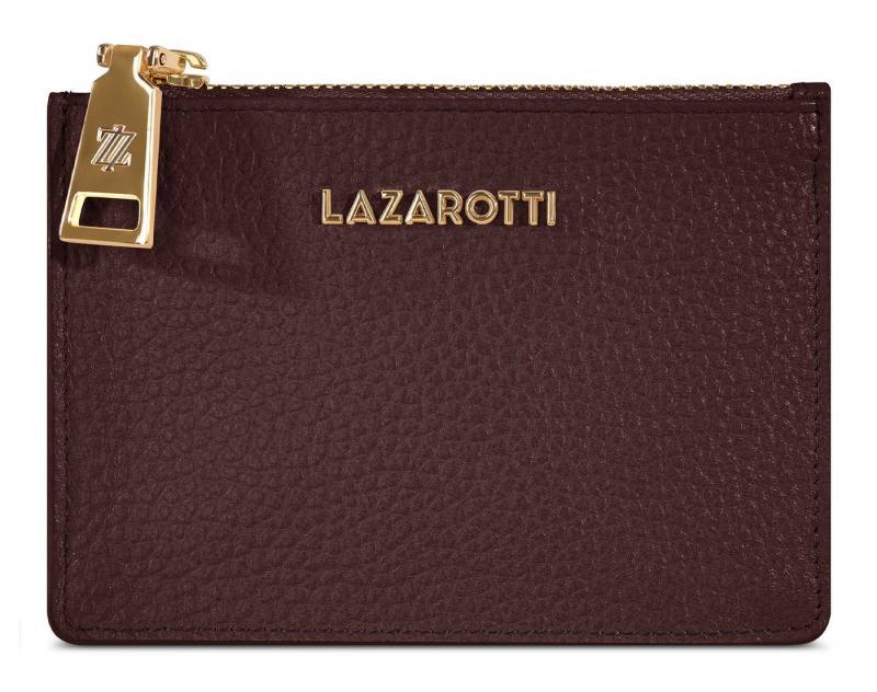 Lazarotti Kartenetui Zip Etui 4 Card Slots, aus echtem Leder mit RFID-Blocker Schutz von Lazarotti