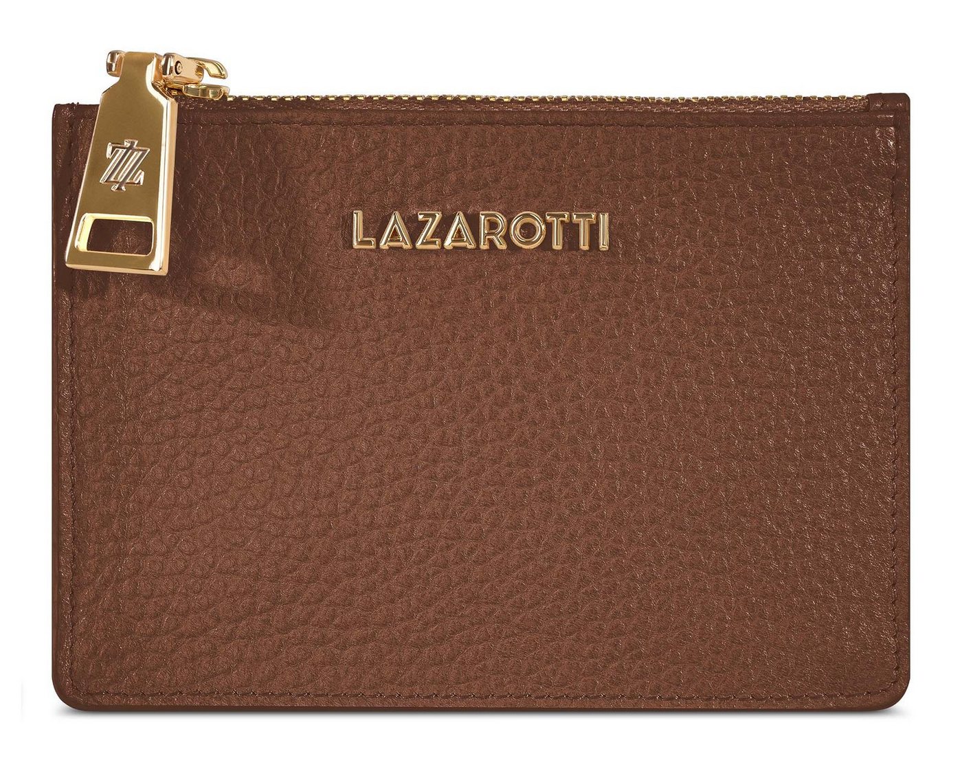 Lazarotti Kartenetui Zip Etui 4 Card Slots, aus echtem Leder mit RFID-Blocker Schutz von Lazarotti