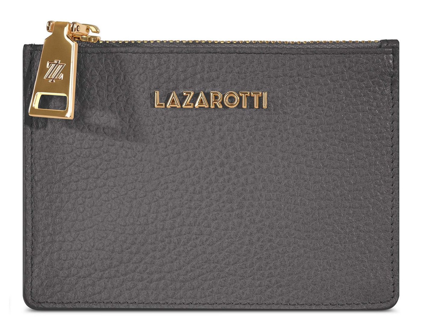 Lazarotti Kartenetui Zip Etui 4 Card Slots, aus echtem Leder mit RFID-Blocker Schutz von Lazarotti
