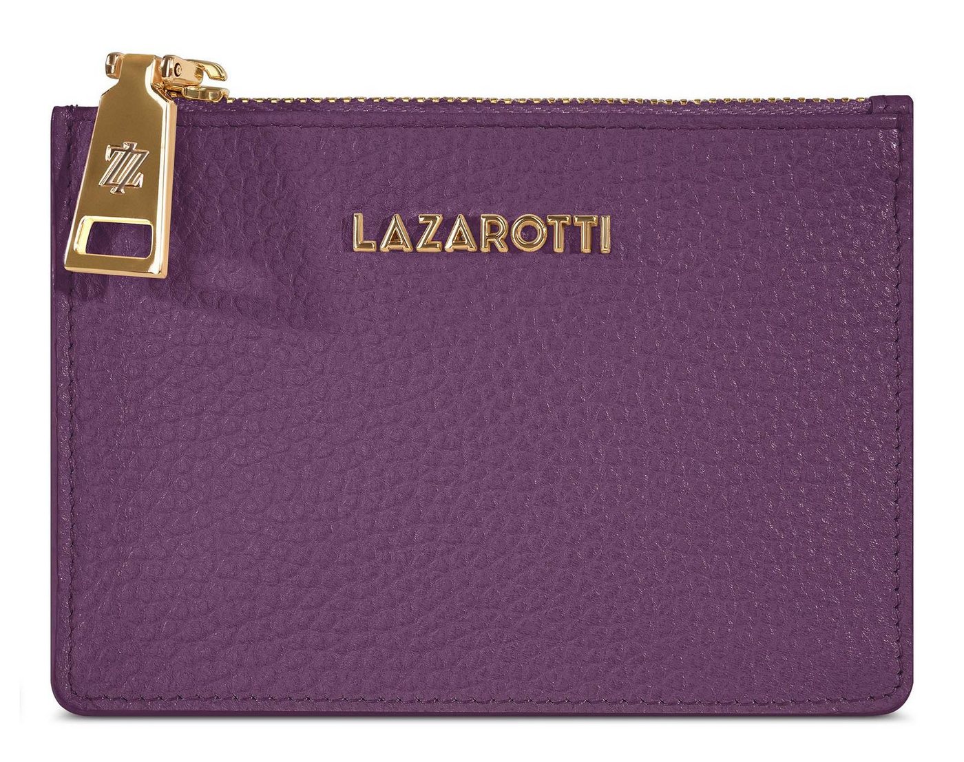 Lazarotti Kartenetui Zip Etui 4 Card Slots, aus echtem Leder mit RFID-Blocker Schutz von Lazarotti