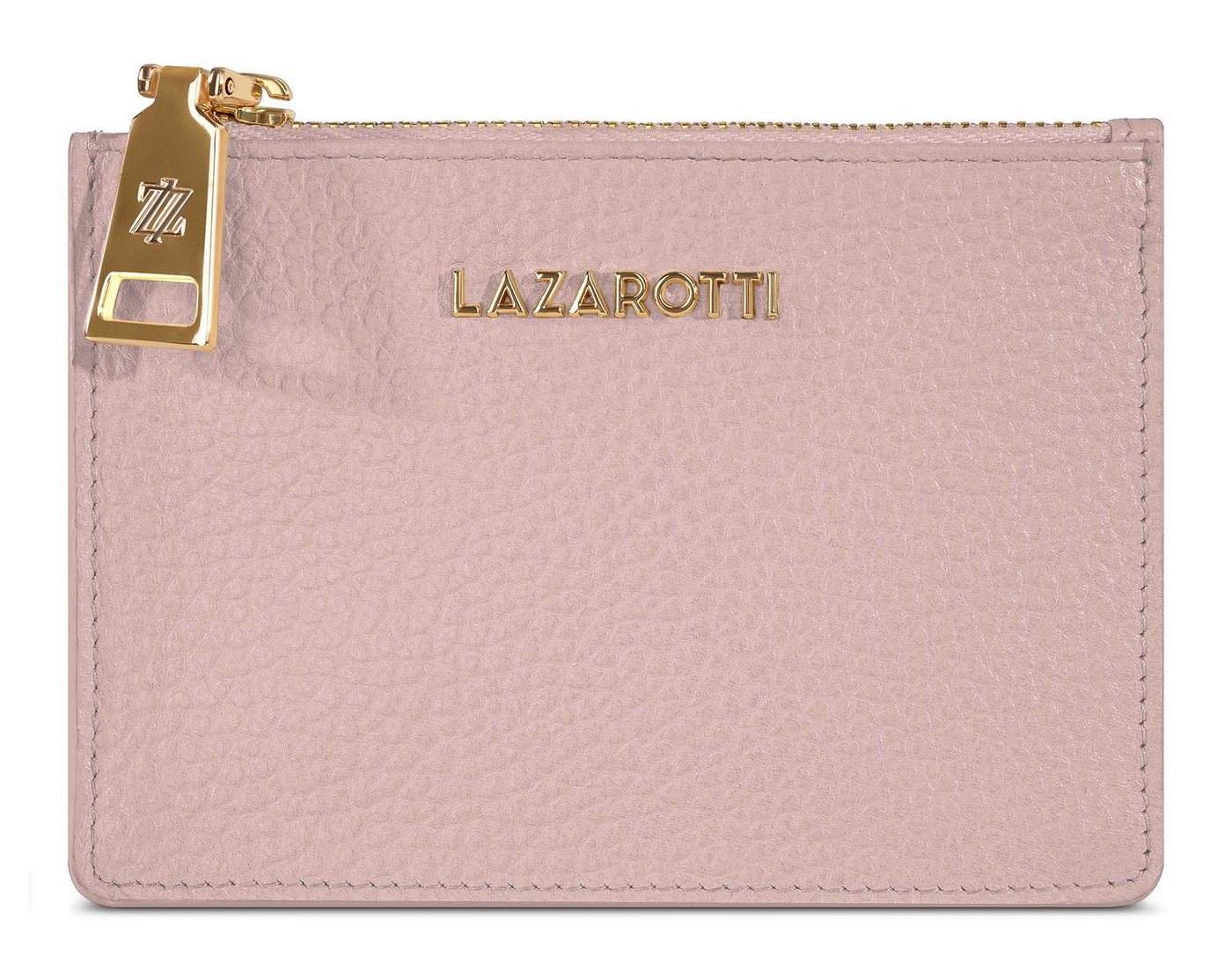 Lazarotti Kartenetui Zip Etui 4 Card Slots, aus echtem Leder mit RFID-Blocker Schutz von Lazarotti