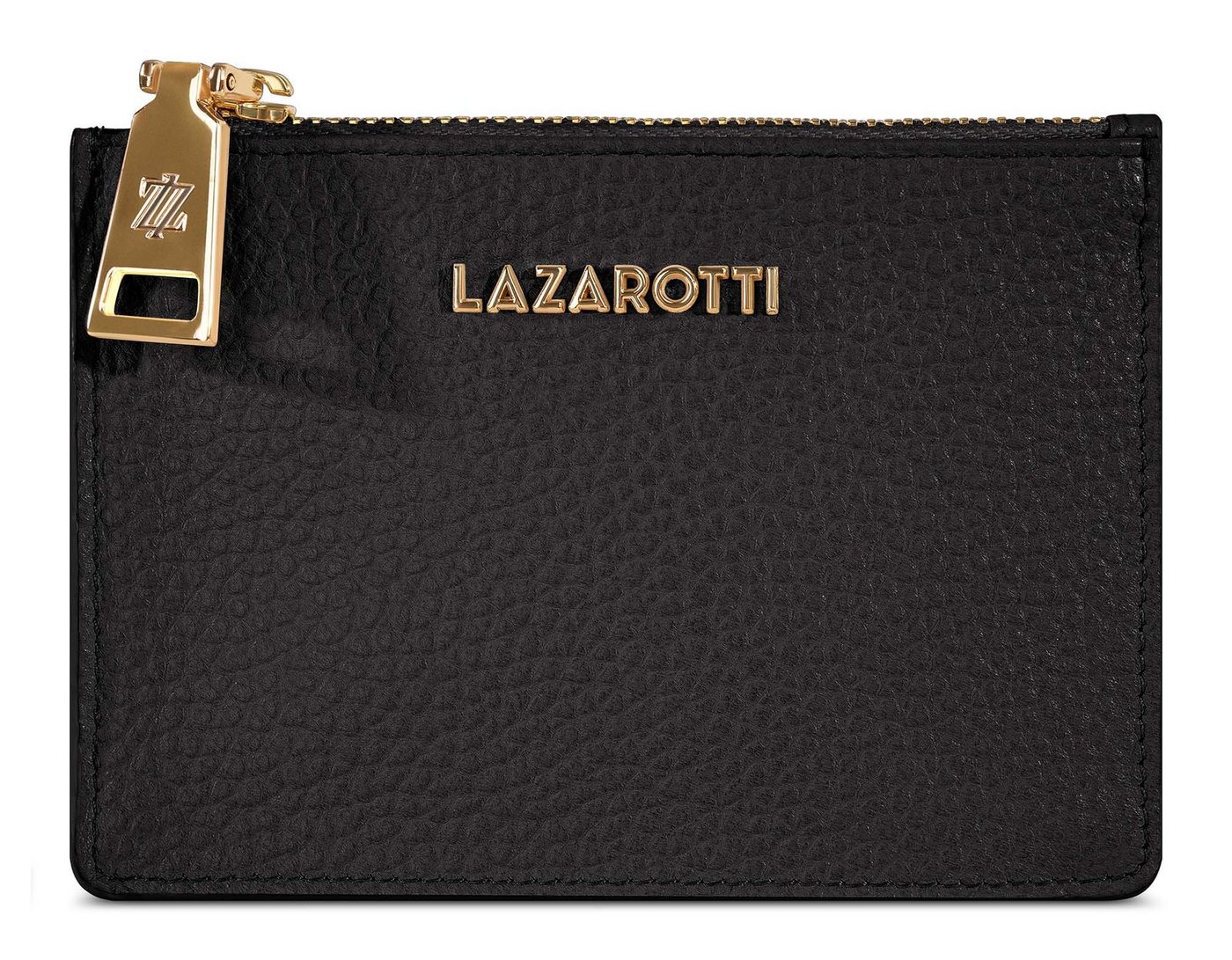 Lazarotti Kartenetui Zip Etui 4 Card Slots, aus echtem Leder mit RFID-Blocker Schutz von Lazarotti