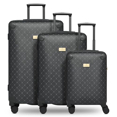 Lazarotti Koffer-Set 3-teilig | 3er Trolley Set S 55 cm + M 66 cm + L 79 cm | leichtes hybrides Material mit Logo Druck & Eckenschutz | 4 Doppelrollen & TSA-Schloss für Damen & Herren (Palermo) von Lazarotti