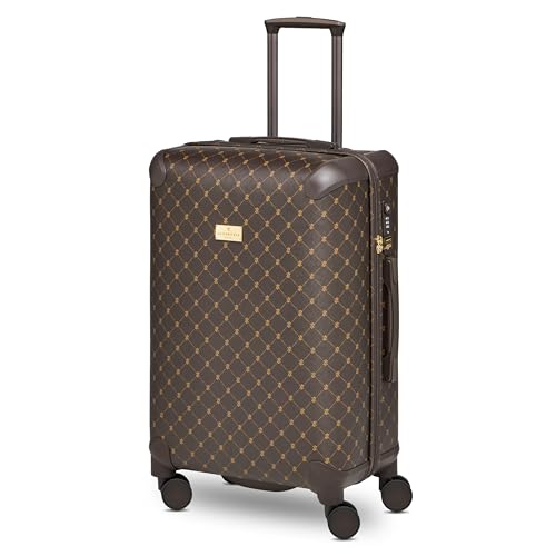 Lazarotti mittlerer Ckeck-in Koffer|Mittelgroßer M Trolley 49 x 29 x 66 cm | leichtes hybrides Material mit Logo Druck & Eckenschutz | 4 Doppelrollen & TSA-Schloss für Damen & Herren (Palermo) von Lazarotti