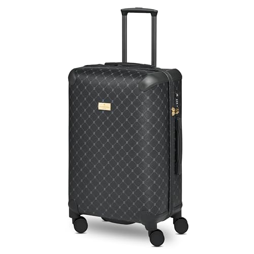 Lazarotti mittlerer Ckeck-in Koffer|Mittelgroßer M Trolley 49 x 29 x 66 cm | leichtes hybrides Material mit Logo Druck & Eckenschutz | 4 Doppelrollen & TSA-Schloss für Damen & Herren (Palermo) von Lazarotti