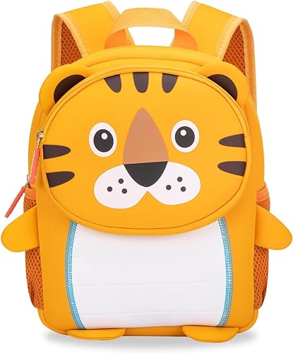 Lazeny Kinderrucksack Cartoon-Tiere Schulrucksack Babyrucksack Backpack Grundschüler Rucksack Schule Reise Taschen Kindertasche Schultaschen für 1-6 Jahre Mädchen Kinder Jungen (Orange Tiger) von Lazeny