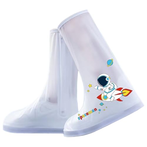 Lazeny Schuhüberzieher Wasserdicht Kinder Regenschuhe Überziehschuhe Regen Schuhschutz Anti-Rutsch Schuhe Abdeckung Schuhüberzug Für Spazieren Gehen Wandern Radfahrer zur Schule (M,Astronaut) von Lazeny