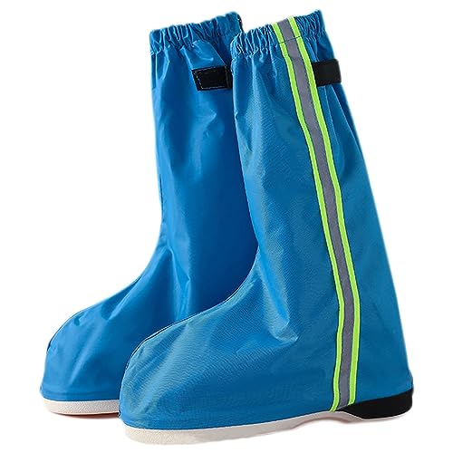 Lazeny Schuhüberzieher Wasserdicht Kinder Regenschuhe Überziehschuhe Regen Schuhschutz mit Reißverschluss Schuhe Abdeckung Schuhüberzug Für Spazieren Gehen Wandern Radfahrer zur Schule (XL,Blau) von Lazeny