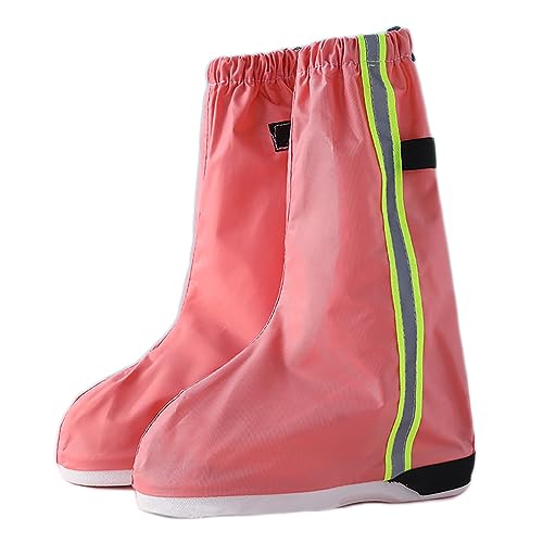 Lazeny Schuhüberzieher Wasserdicht Kinder Regenschuhe Überziehschuhe Regen Schuhschutz mit Reißverschluss Schuhe Abdeckung Schuhüberzug Für Spazieren Gehen Wandern Radfahrer zur Schule (XL,Rosa) von Lazeny