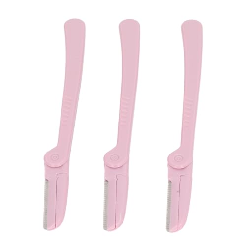 Lazmin112 Eyebrow Shaper -Set, Dünne Klingengesichtsrasierer Leicht zu Bedienen 3pcs für Feines oder Grobes Haar für das -up für Heimreise (PINK) von Lazmin112