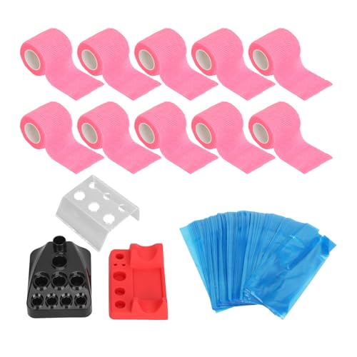 Lazmin112 Kartuschen -Tattoo -Maschine Cover, Wasserdicht Eingedickte PE Tattoo Grip Byage Rolls Verhindern, Dass Silikon für Künstler Rutschend Ist (PINK) von Lazmin112