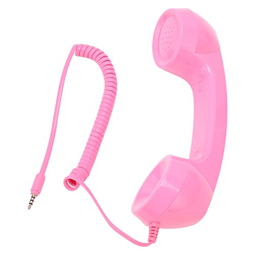 Retro-Telefonhörer mit Strahlungsschutz, Multifunktionaler Hand-Handyempfänger für Mobiltelefone und Computer (PINK) von Lazmin112