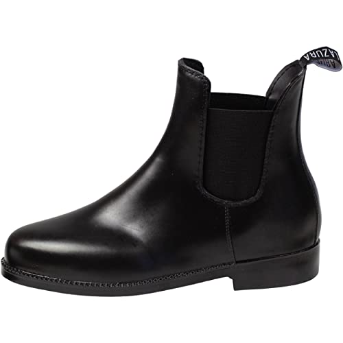 Lazura - Jodhpur Reitstiefelette Basic | Kinder, Herren & Damen Stiefeletten | mit Elastikeinsatz & Pull-On | schwarze Chelsea Boots aus Kunstleder | Reitschuhe in Größe 36 von Lazura