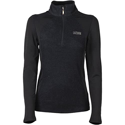 Lazura - Damen Funktionsshirt Stella | Laufshirt mit hoher Wärmehaltung | schnelltrocknend & atmungsaktiv | schwarzes Langarm Sportshirt | Damen Sport Oberteil in Größe L von Lazura