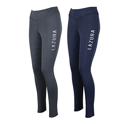 Lazura - Damen Reitleggings Ariella | Stretch Reithose mit praktischer Handytasche | Medium High Waist Vollbesatzhose mit Silikon Grip & klassischem Schnitt | Reitbekleidung von Lazura