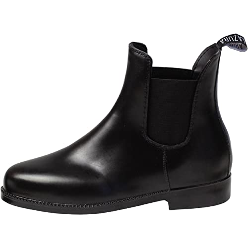 Lazura - Jodhpur Reitstiefelette Basic | Herren & Damen Stiefeletten | mit Elastikeinsatz & Pull-On | schwarze Chelsea Boots aus Kunstleder | Reitschuhe in Größe 44 von Lazura