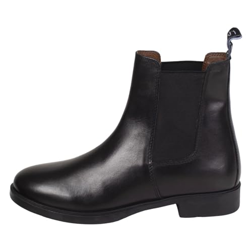 Lazura - Jodhpur Reitstiefelette Basic Plus | Kinder, Herren & Damen Stiefeletten mit Elastikeinsatz & Pull-On | schwarze Chelsea Boots aus Leder | Reitschuhe in Größe 38 von Lazura