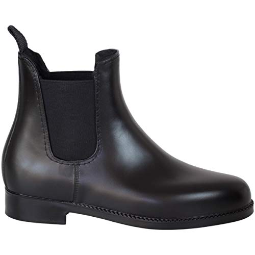 Lazura - Jodhpur Winter Reitstiefeletten Basic – Kinder Stiefeletten mit Teddyplüschfutter & Pull-On – schwarze Chelsea Boots aus Kunstleder – Reitschuhe für Jungen & Mädchen in Größe 33 von Lazura