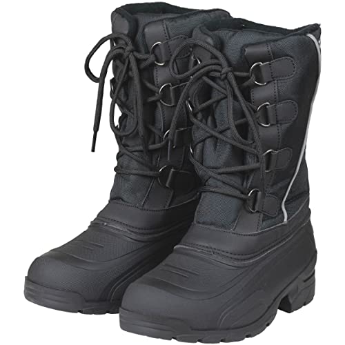 Lazura - Thermostiefel Basic | warme Stallstiefel mit Schnürung | Winter Stallschuhe wasserdicht & gefüttert | halbhohe Stiefel für Stall & Koppel | Unisex Winterstiefel in schwarz | Größe 36 von Lazura