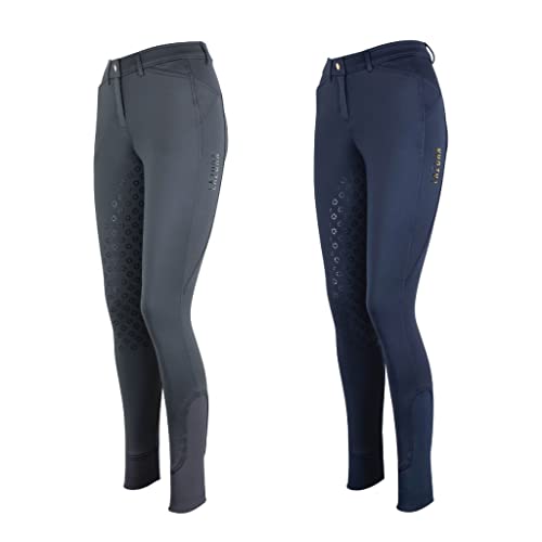 Lazura - Winter Damen Reithose Silikon Vollbesatz Greta Graphite 46 von Lazura