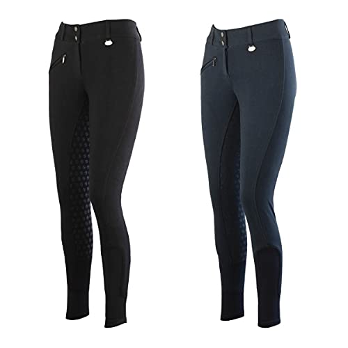 Lazura - Winter Reithose für Damen Comfort | mit Silikon Vollbesatz, High Waist & Fronttasche | warme Damen Reitleggings in Nachtblau | Damen Reitbekleidung in Größe 36 von Lazura