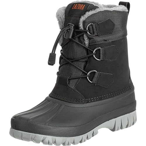 Lazura - Winter Stallschuhe Trondheim – Thermostiefel für Stall & Koppel – Stallstiefel mit Schnürung – wasserdicht & rutschfest – Reitschuhe in Schwarz – Unisex Winterschuhe in Gr. 40 von Lazura