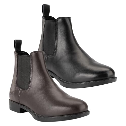 Lazura - Jodhpur Winter Reitstiefeletten Classic | Herren & Damen Stiefeletten aus Leder | Chelsea Boots in Braun | Schlupfstiefel mit Elastikeinsätzen & Pull-On | Reitschuhe in Größe 37 von Lazura