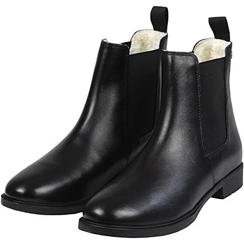 Lazura - Jodhpur Winter Reitstiefeletten Basic Plus | Kinder Stiefeletten | mit Fleece-Futter & Pull-On | schwarze Chelsea Boots aus Leder | Reitschuhe für Jungen & Mädchen | Größe 29 von Lazura