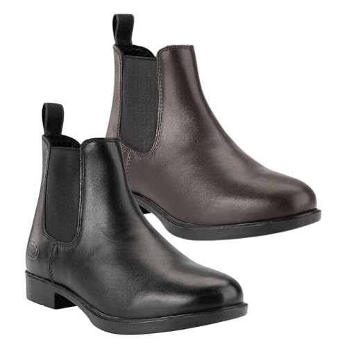 Lazura - Jodhpur Winter Reitstiefeletten Classic | Herren & Damen Stiefeletten aus Leder | Chelsea Boots in Schwarz | Schlupfstiefel mit Elastikeinsätzen & Pull-On | Reitschuhe in Größe 38 von Lazura