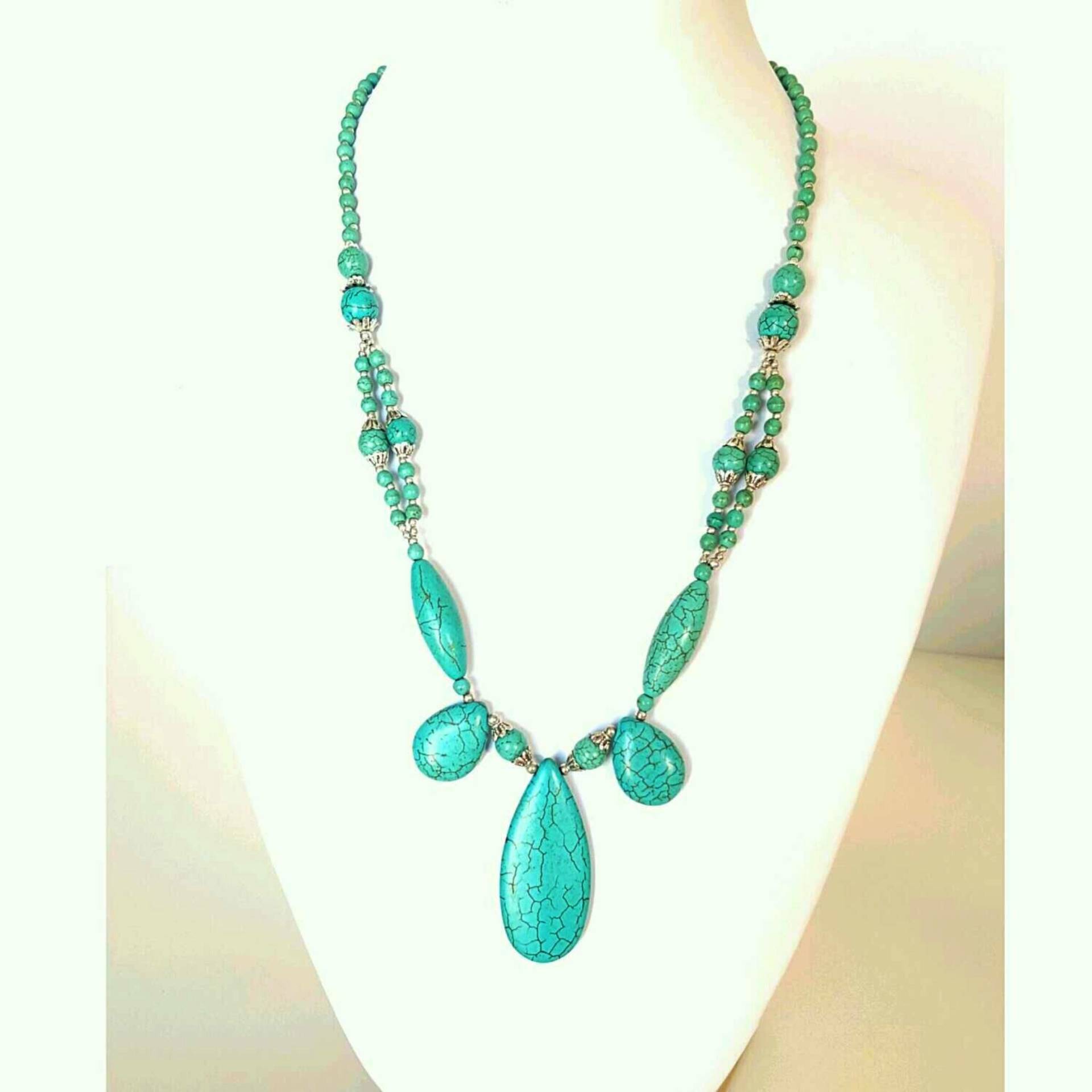 Awlite Türkis Halskette, Kette, Boho Türkis Schmuck von LazuriteGems