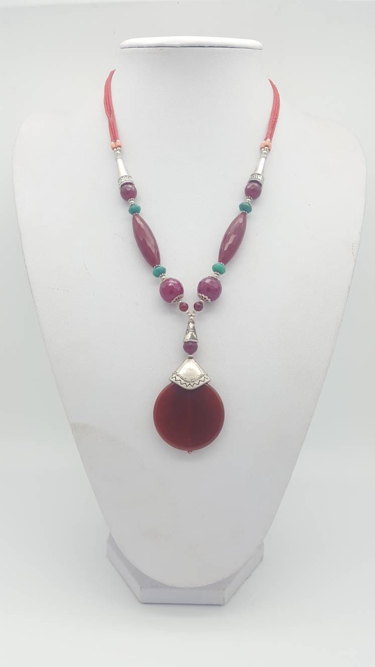 Edelstein Halskette, Achat Einzigartige Halskette von LazuriteGems