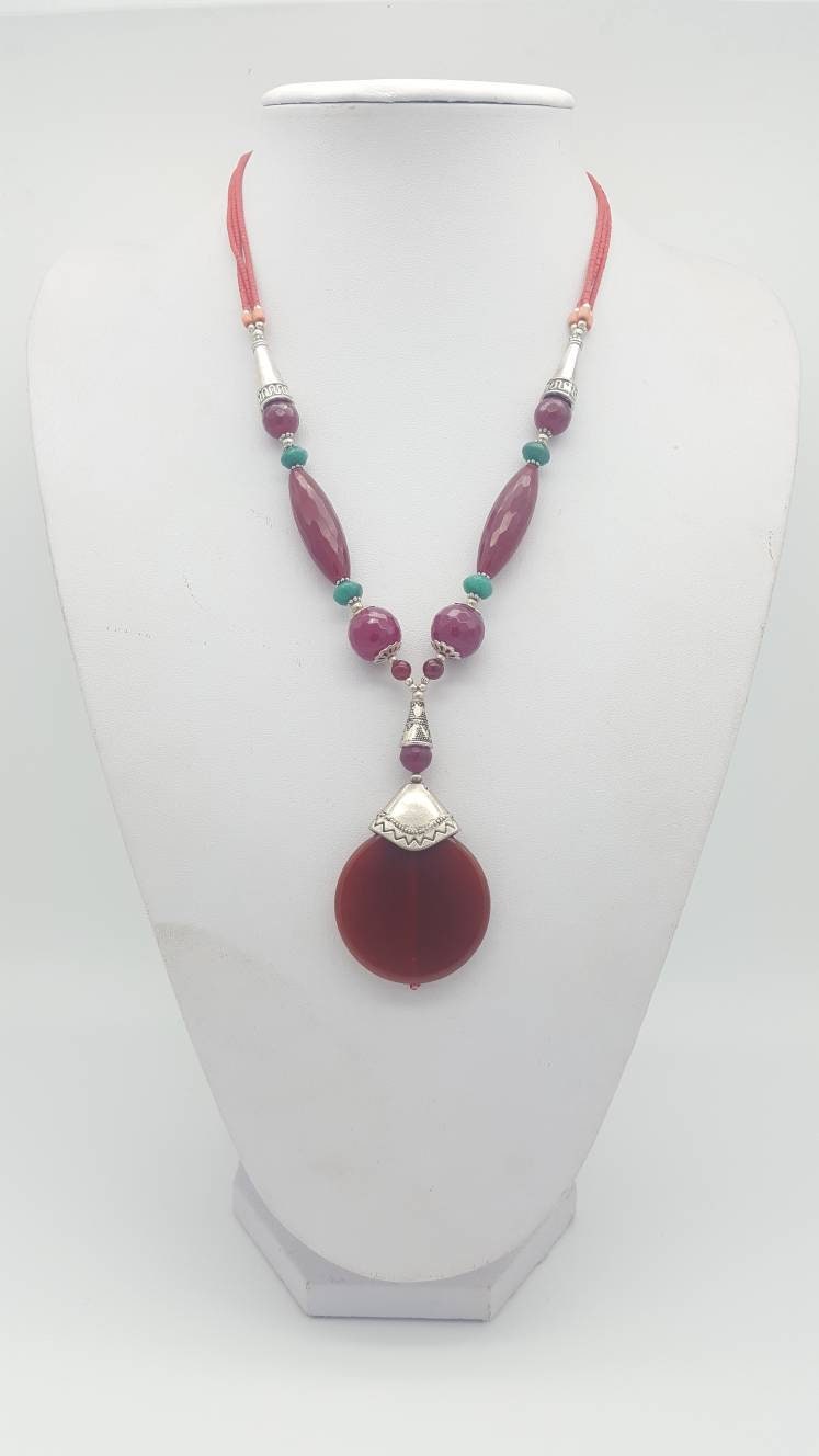 Edelstein Halskette, Achat Einzigartige Halskette Edelstein Halskette, Achat Einzigartige Halskette von LazuriteGems