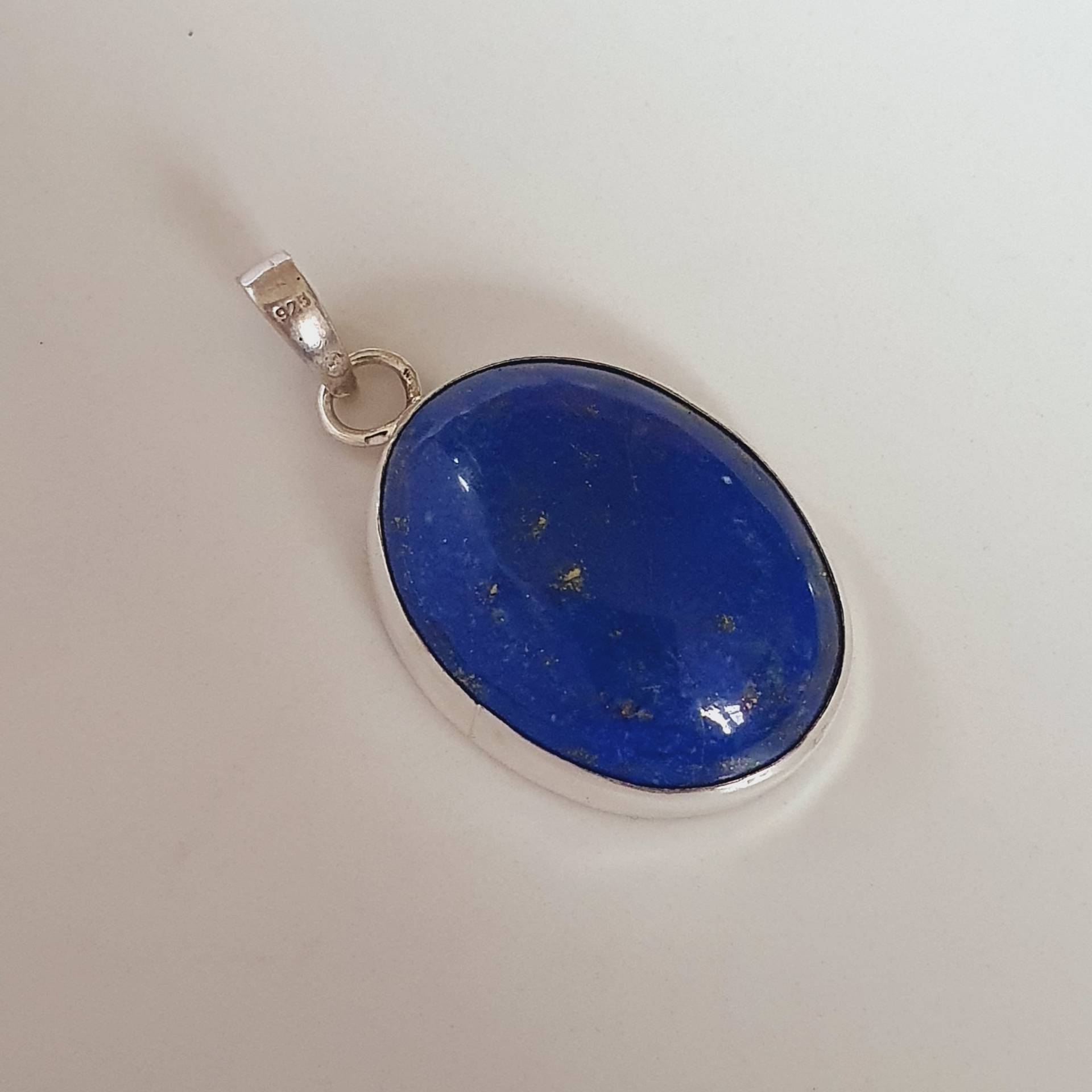 Lapis Lazuli Anhänger 925 Silber, Anhänger, Ovaler Echter Echte Kette, Silberschmuck von LazuriteGems