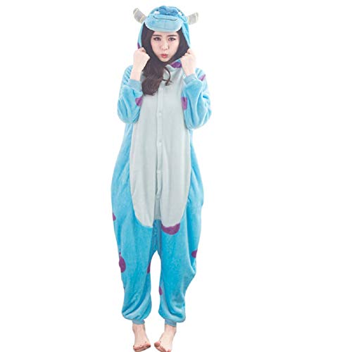 Lazutom Unisex Erwachsene Winter Tier Halloween Kostüm Strampler Erwachsene Schlafanzug Cosplay (S: Height from 146cm- 159cm, Sully) von Lazutom