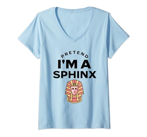 Damen Pretend I'm A Sphinx Kostüm Lustig T-Shirt mit V-Ausschnitt von Lazy Costumes Pretend I'm A