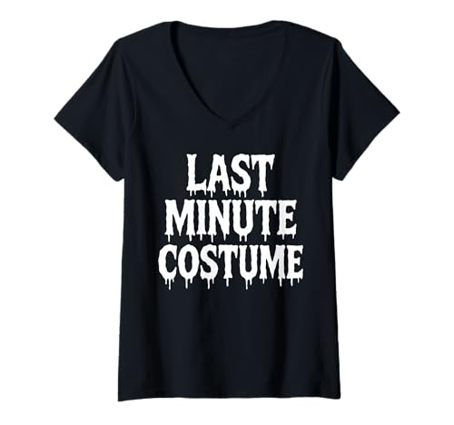 Damen Last Minute Kostüm Lustig Low Budget Halloween T-Shirt mit V-Ausschnitt Damen Last Minute Kostüm Lustig Low Budget Halloween T-Shirt mit V-Ausschnitt von Lazy Halloween Costume Last Minute Spooky Saying