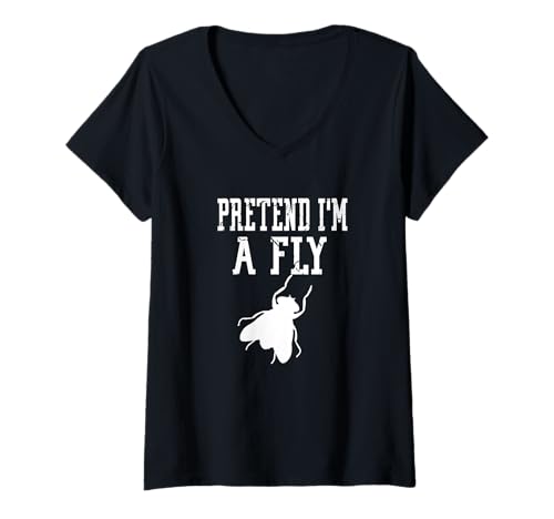 Damen Tu so, als ob ich eine Fliege bin — Insektenkäfer, gruselig, lustig, gruselig, niedlich T-Shirt mit V-Ausschnitt Damen Tu so, als ob ich eine Fliege bin — Insektenkäfer, gruselig, lustig, gruselig, niedlich T-Shirt mit V-Ausschnitt von Lazy Halloween Costumes by RJ