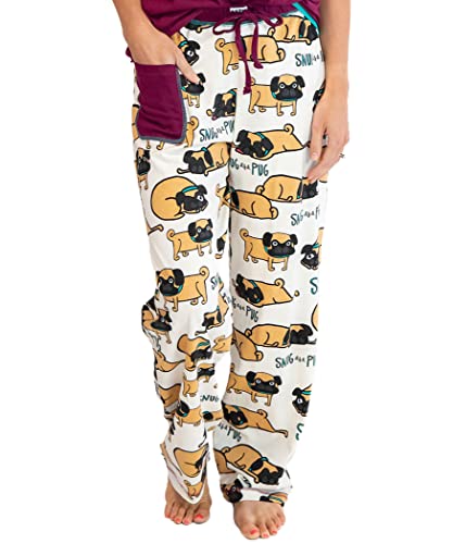 Lazy One Damen Pyjamahose Snug As A Pug S von Lazy One