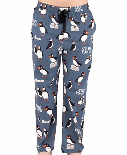 Lazy One Funny Ocean Pyjamahose für Herren, separate Hose, Loungehose, Angel-Pyjama, Pj-Hose mit Nieten, Blau, Large von Lazy One