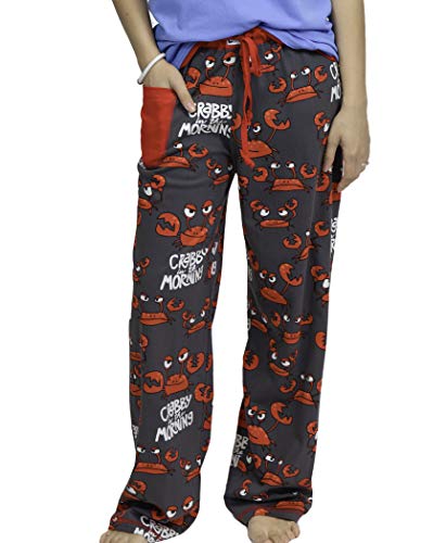 Lazy One HPP374 Women's Crabby Grey and Red Cotton Pajama Pyjama Pant L von Lazy One