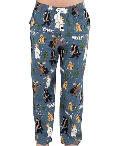 Lazy One Herren-Pyjamahose mit Tierdruck, May the Forest Pyjamahose, Blau, L von Lazy One